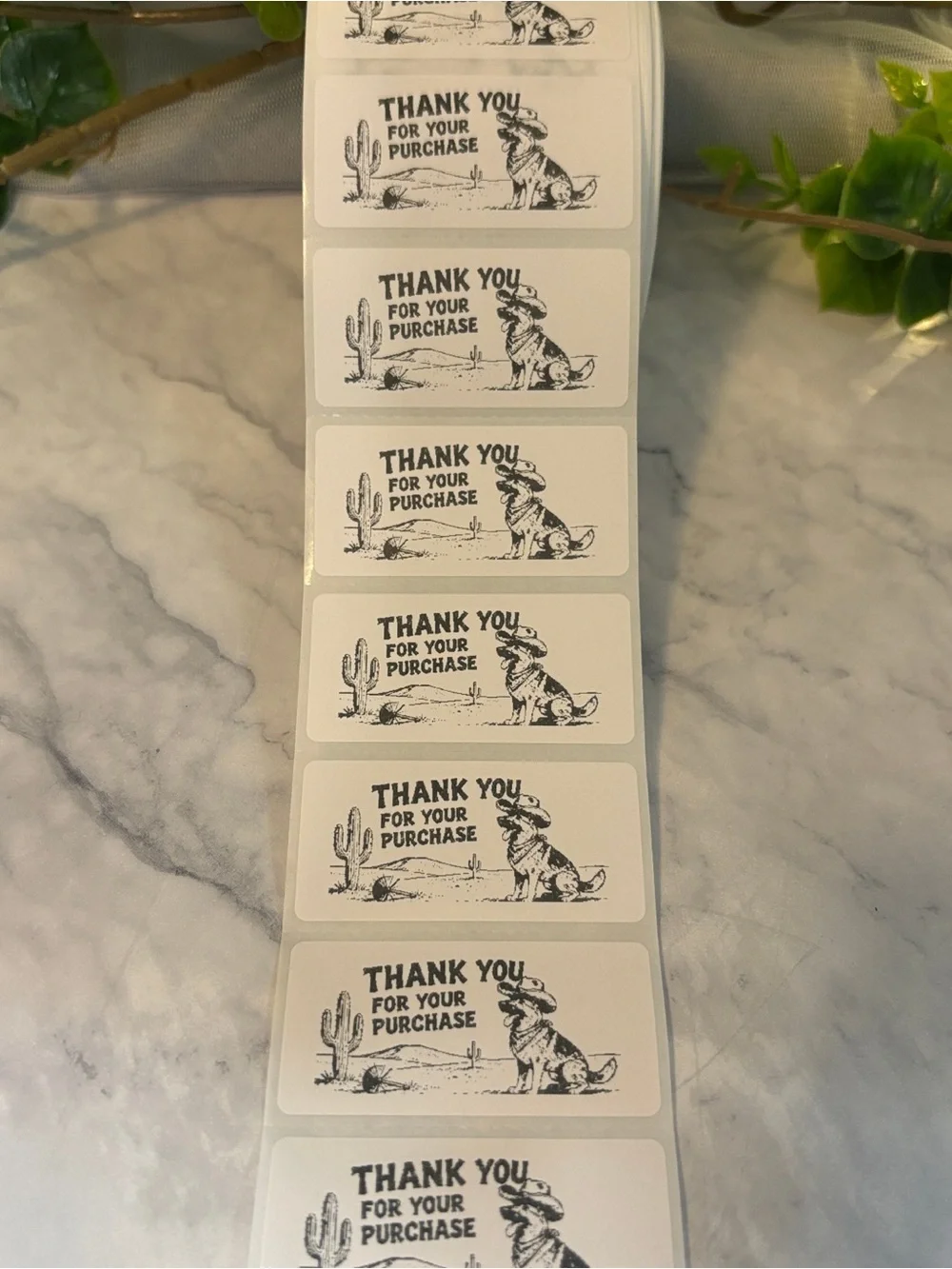 Funny German Shepherd Western Thank You Stickers 200 Pack 2x1